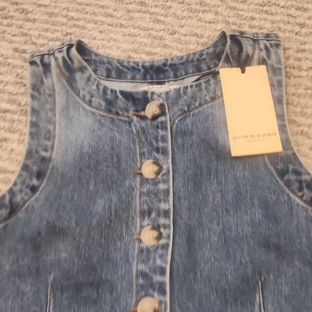 Scotch & Soda Blue Denim Vest Size XS - Picture 6 of 6